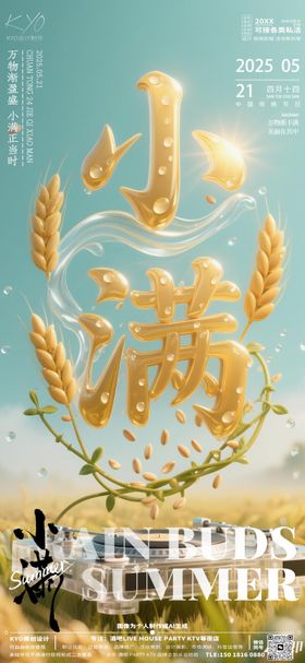 酒吧KTV24节气芒种稻谷海报