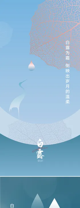 白露节气海报水滴鹤地产简约