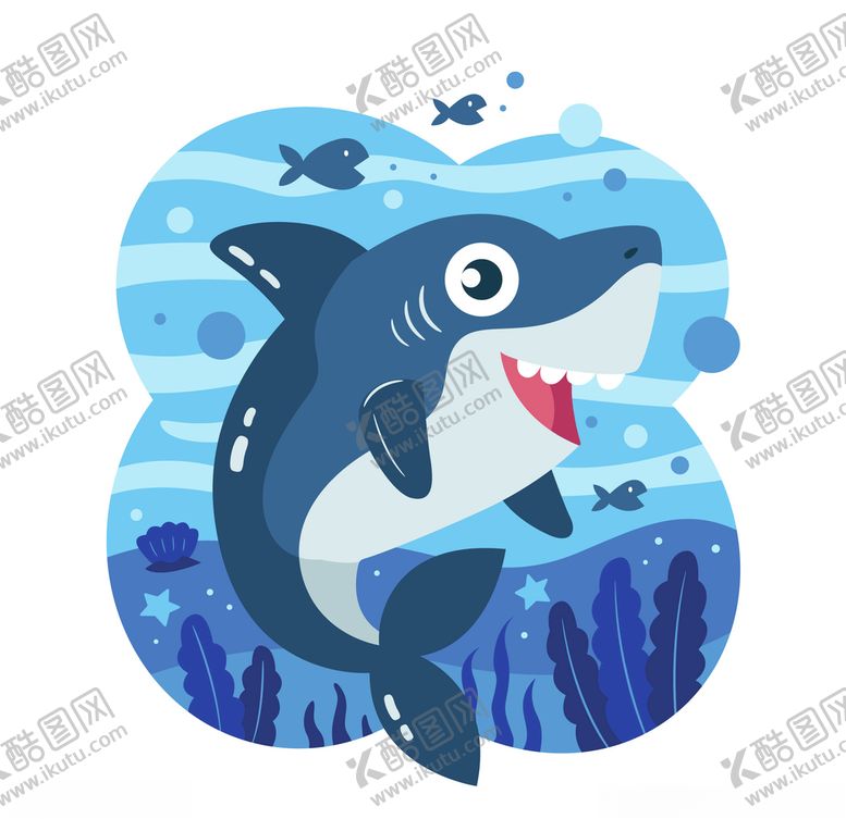 编号：81215510190146522009【酷图网】源文件下载-手绘矢量鲨鱼
