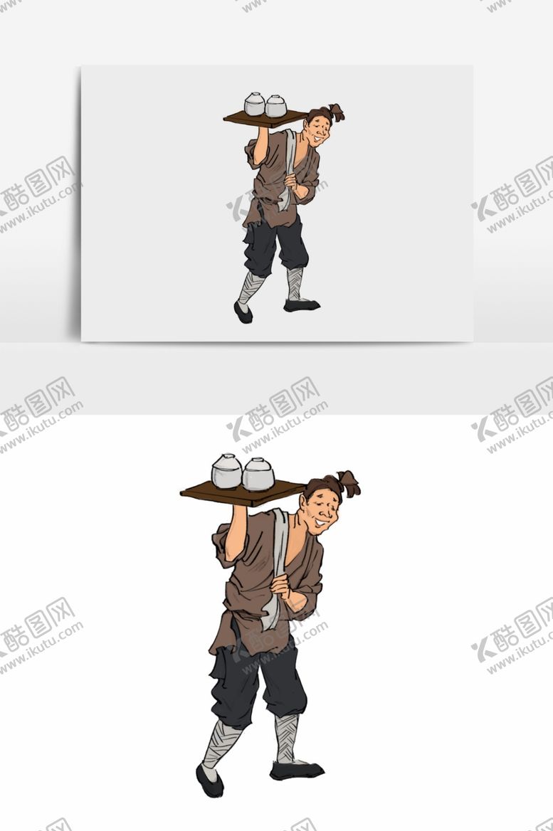 编号：51008707122034303272【酷图网】源文件下载-淡彩国画人物