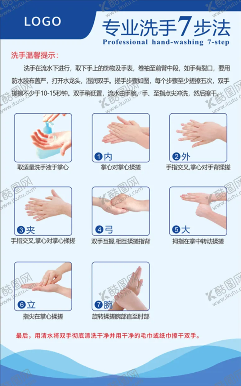 编号：99774701170725109304【酷图网】源文件下载-洗手七步法