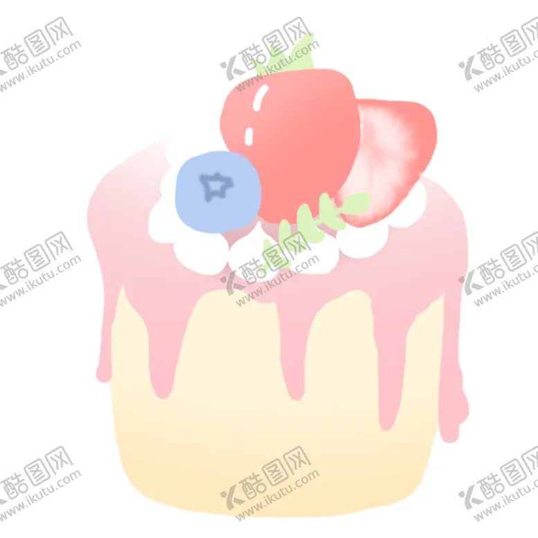 编号：33836902061037492624【酷图网】源文件下载-小清新甜品手绘草莓蛋糕蛋糕