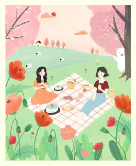 立春插画图片温暖梦境意境安逸