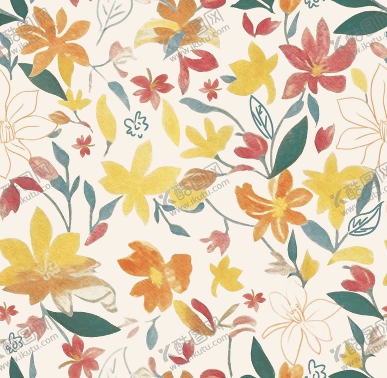 编号：51911504141431579973【酷图网】源文件下载-多彩花卉图案背景