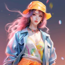 绚丽插画风动漫卡通美女头像