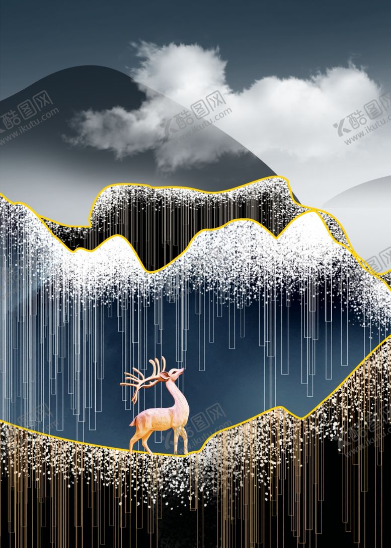 编号：18514405080411397190【酷图网】源文件下载-轻奢抽象装饰画