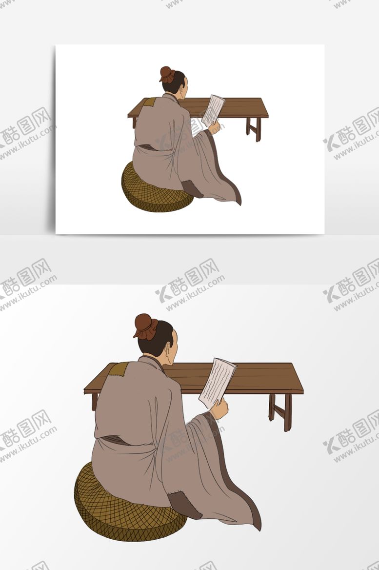 编号：35431410030959049847【酷图网】源文件下载-淡彩国画人物