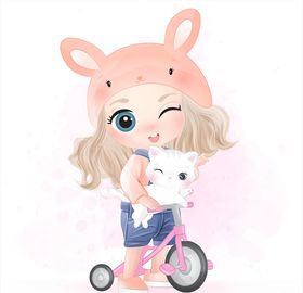 卡通小女孩