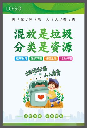 儿童参与垃圾分类宣传图