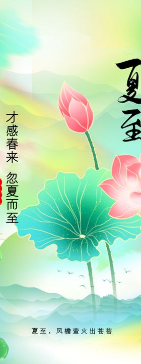 夏至传统节气海报