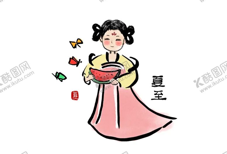 编号：43002504201241567571【酷图网】源文件下载-二十四节气汉服少女