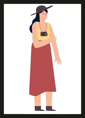 手绘女孩女人漂亮美优雅