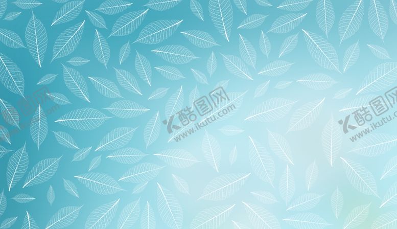 编号：61134510310301131510【酷图网】源文件下载-小清新叶子渐变蓝绿色背景