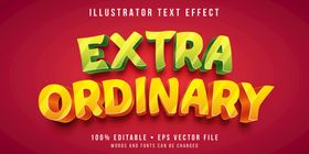 3D特效字卡通立体体果可爱