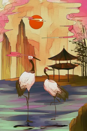 中国风山水画
