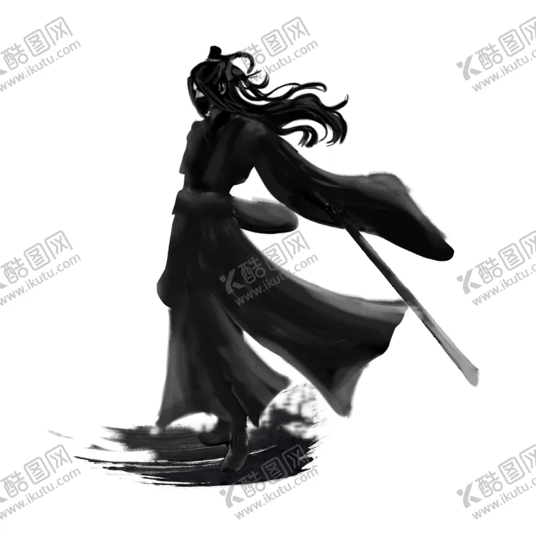 编号：53346504271403078139【酷图网】源文件下载-水墨武侠人物