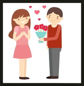 手绘情侣恋人卡通爱男女