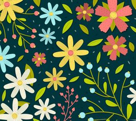 彩色花朵暗色背景