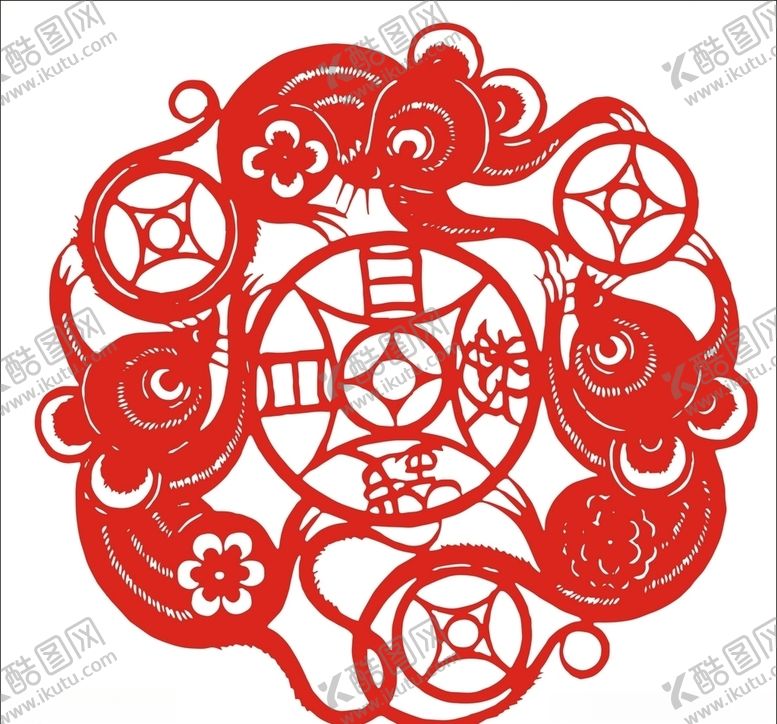 编号：95275710111629031917【酷图网】源文件下载-鼠年剪纸