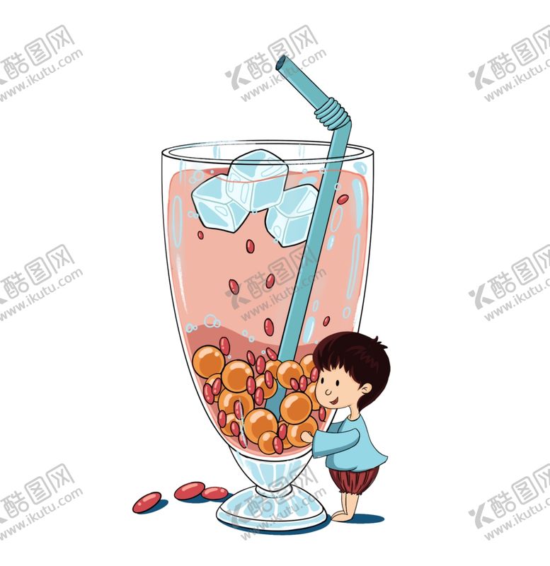 编号：81103109232330532163【酷图网】源文件下载-卡通奶茶插画