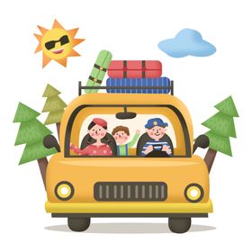 旅游出游卡通可爱人物 