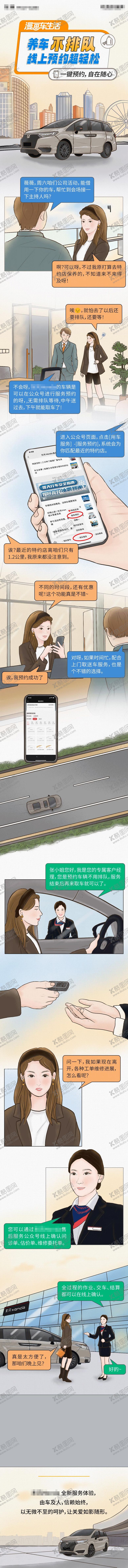 编号：16703609220428419274【酷图网】源文件下载-养车不排队线上预约超轻松漫画长图