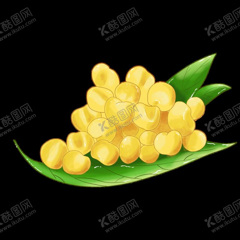 编号：25971809130253106294【酷图网】源文件下载-手绘黄金小米养生食材五谷杂粮装饰图案