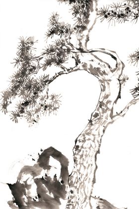 水墨中国风迎客松