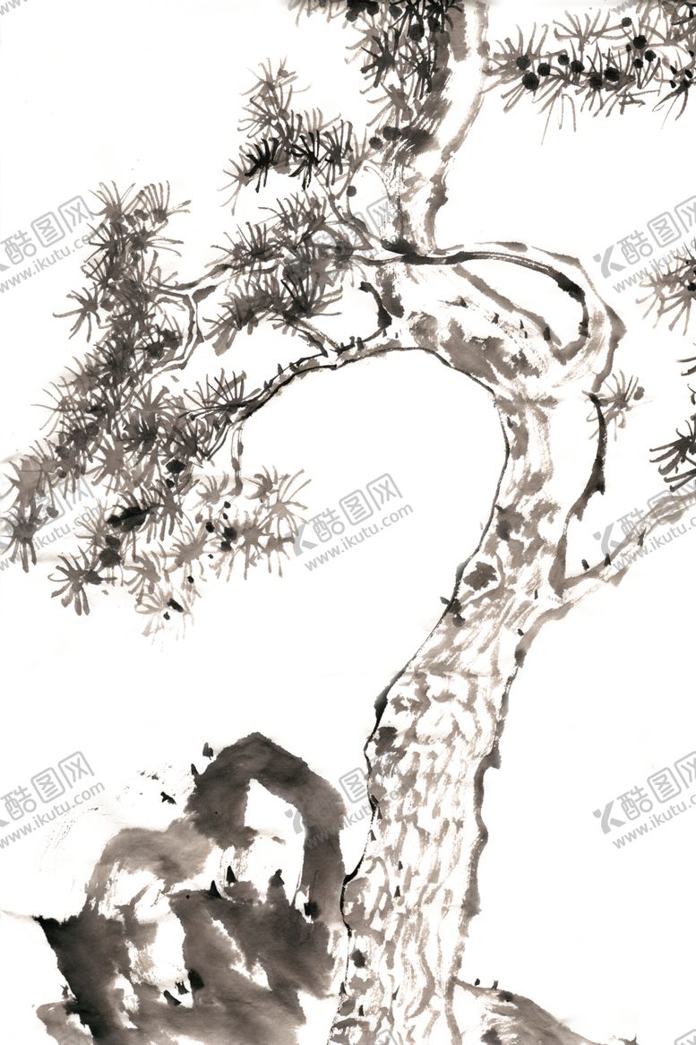 编号：61156606232043434032【酷图网】源文件下载-水墨中国风迎客松