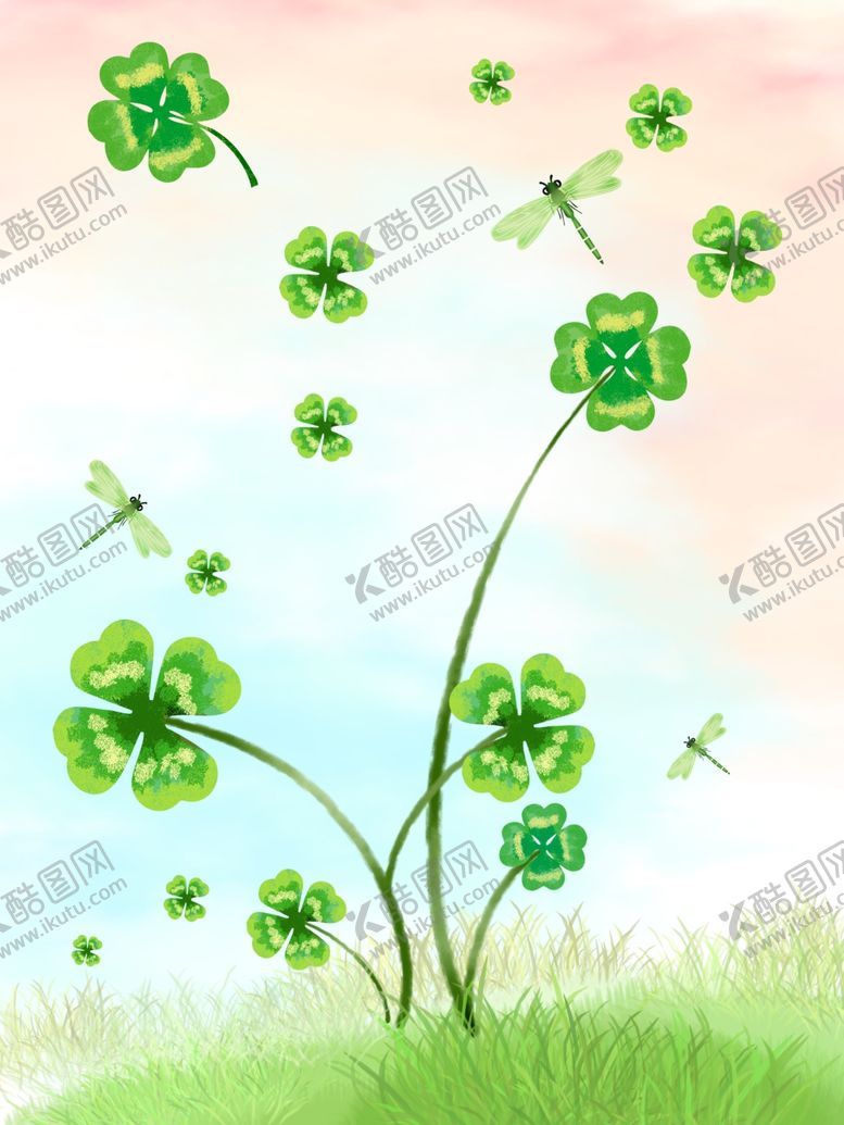编号：15291803151240557603【酷图网】源文件下载-幸运四叶草图片