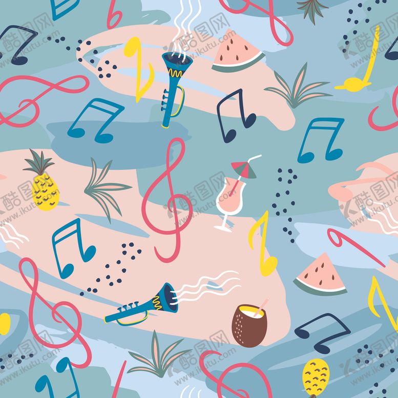 编号：74959909220152539350【酷图网】源文件下载-动植物无缝花纹