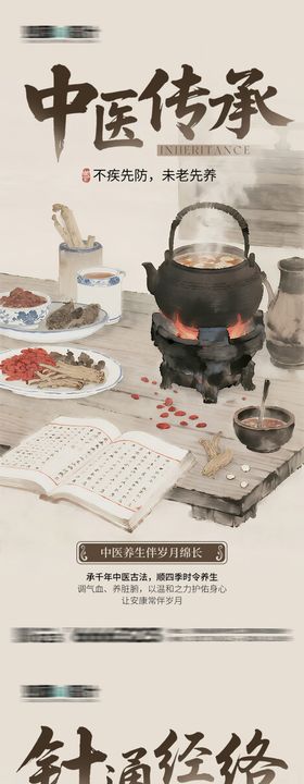 中式中医传承系列海报