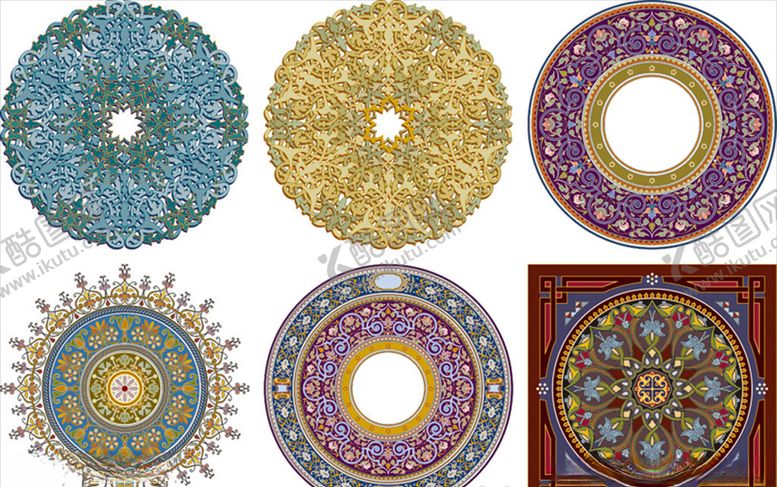 编号：32463709201555369048【酷图网】源文件下载-圆形图案圆形花纹寺庙花纹