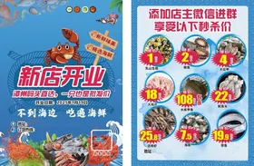 新店开业海鲜美食优惠海报