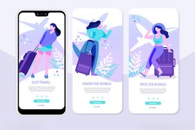 手机端时尚插画引导页