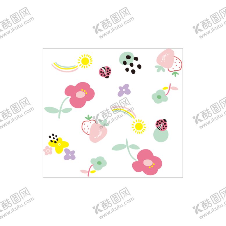 编号：49425512112337184885【酷图网】源文件下载-花朵草莓印花
