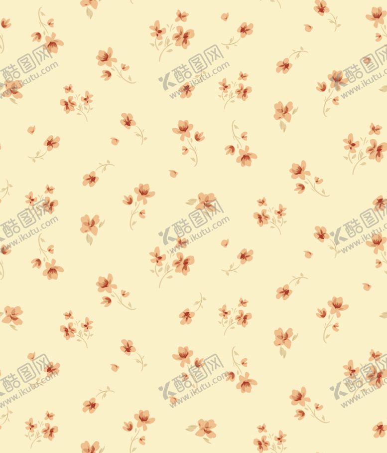 编号：39040203312144588439【酷图网】源文件下载-小碎花淡黄色花卉图案