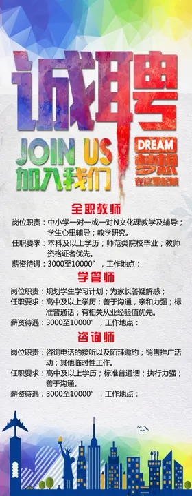 招聘海报展架