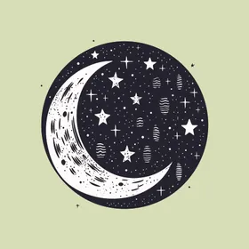 可爱月亮卡通绘画儿童插画球矢量图标