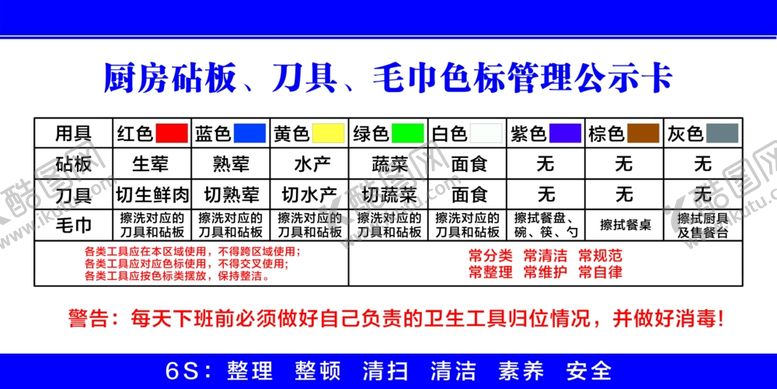 编号：44192003081320331351【酷图网】源文件下载-6S色标管理