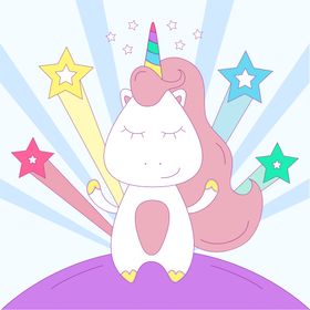 独角兽白色马彩虹马生日舞会