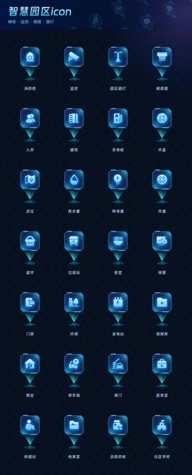 智慧园区大屏扎点图标icon