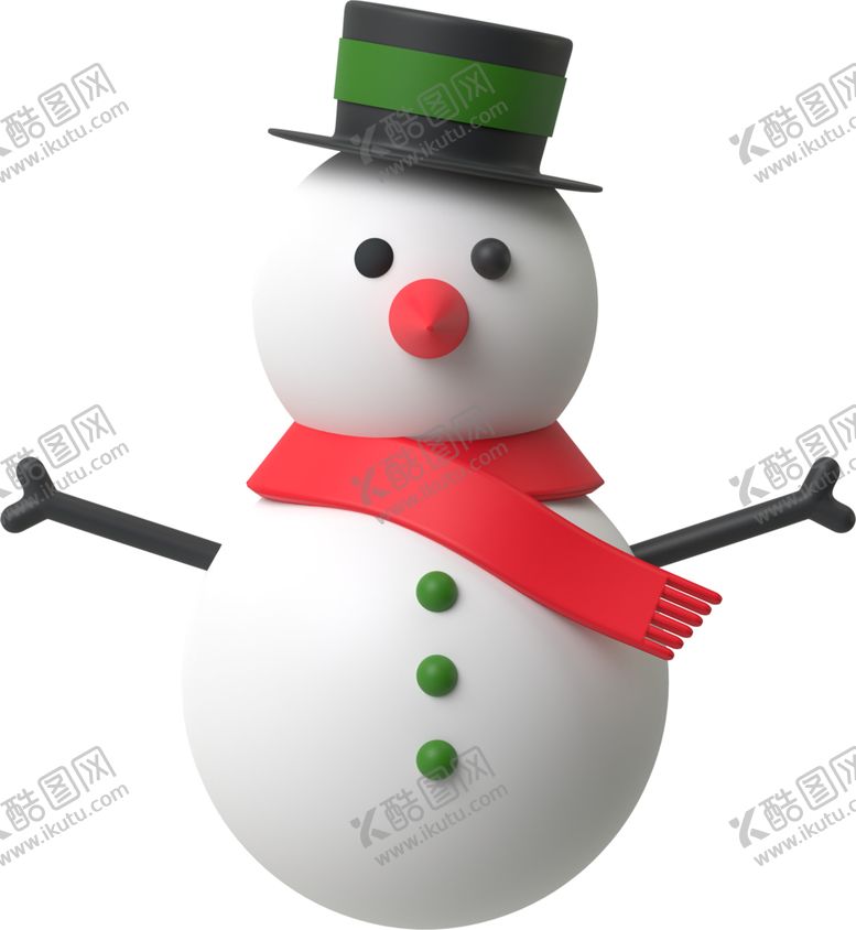 编号：86013512130914146711【酷图网】源文件下载-3D圣诞雪人素材
