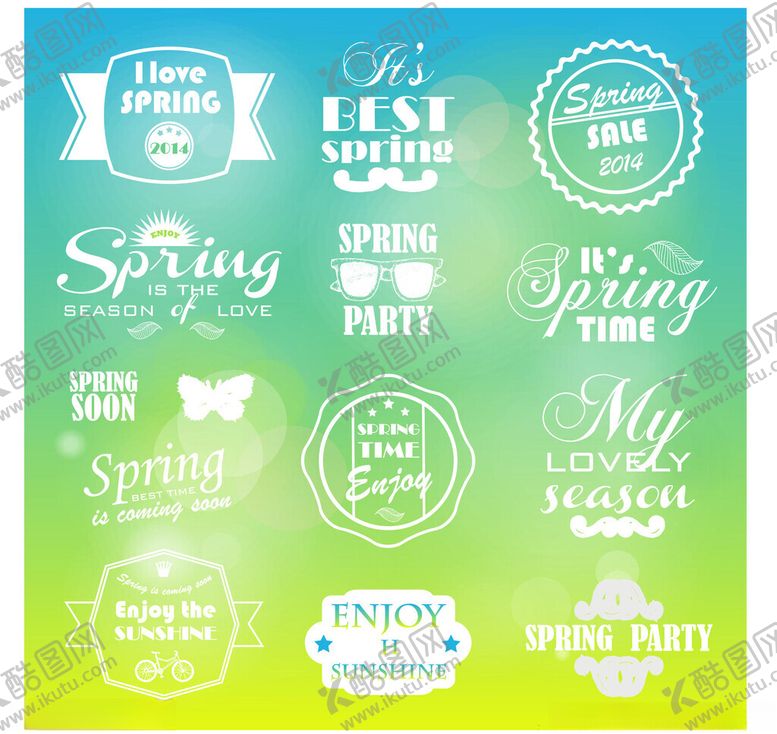 编号：36544411181213166170【酷图网】源文件下载-春季派对装饰元素集合