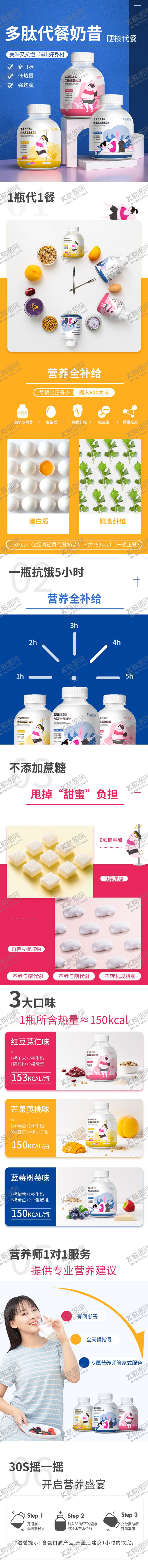 编号：25165712030513024589【酷图网】源文件下载-代餐奶昔产品长图
