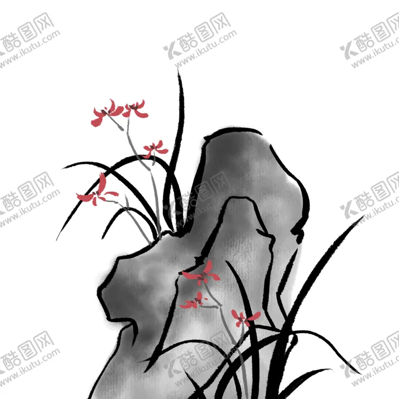 编号：58012401271616578422【酷图网】源文件下载- 水墨兰花PNG 