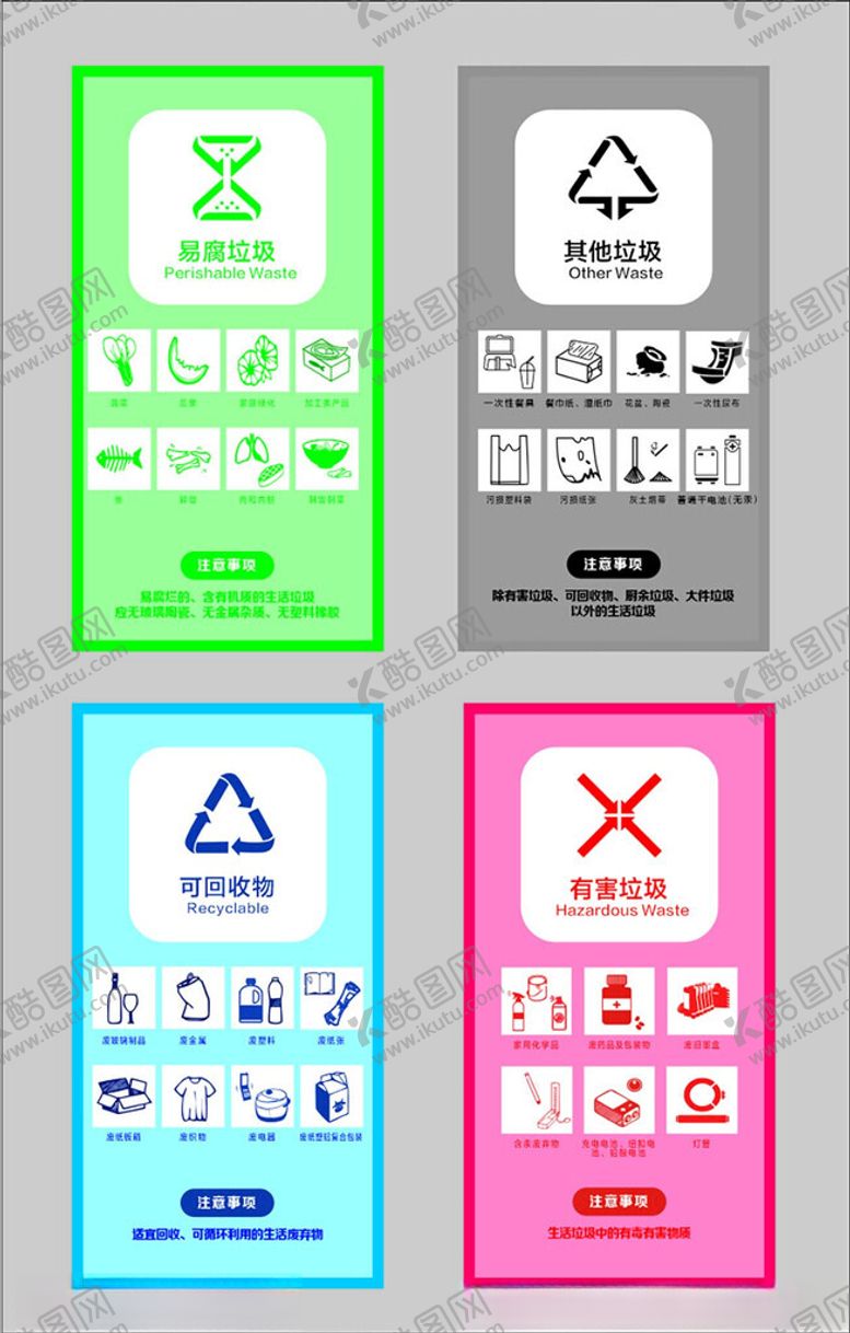 编号：53011109211830454072【酷图网】源文件下载-垃圾分类标识图案展示