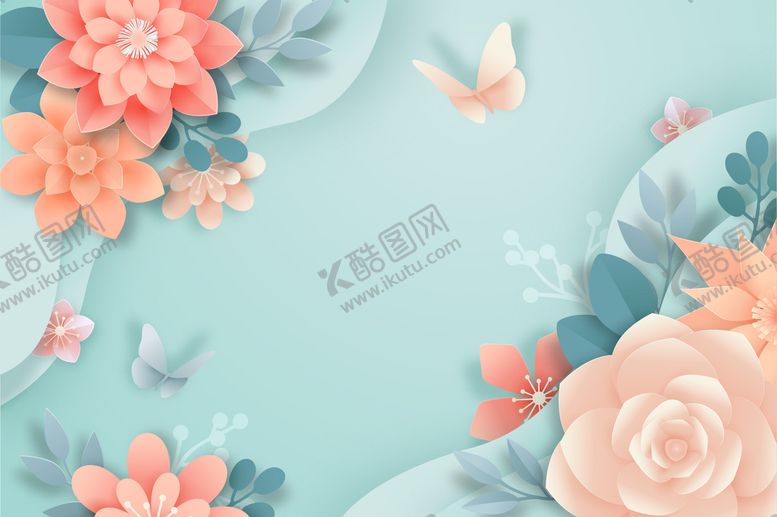 编号：53687701210650021474【酷图网】源文件下载-纸质花朵背景
