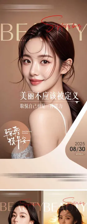 医美早安整形海报朋友圈日签