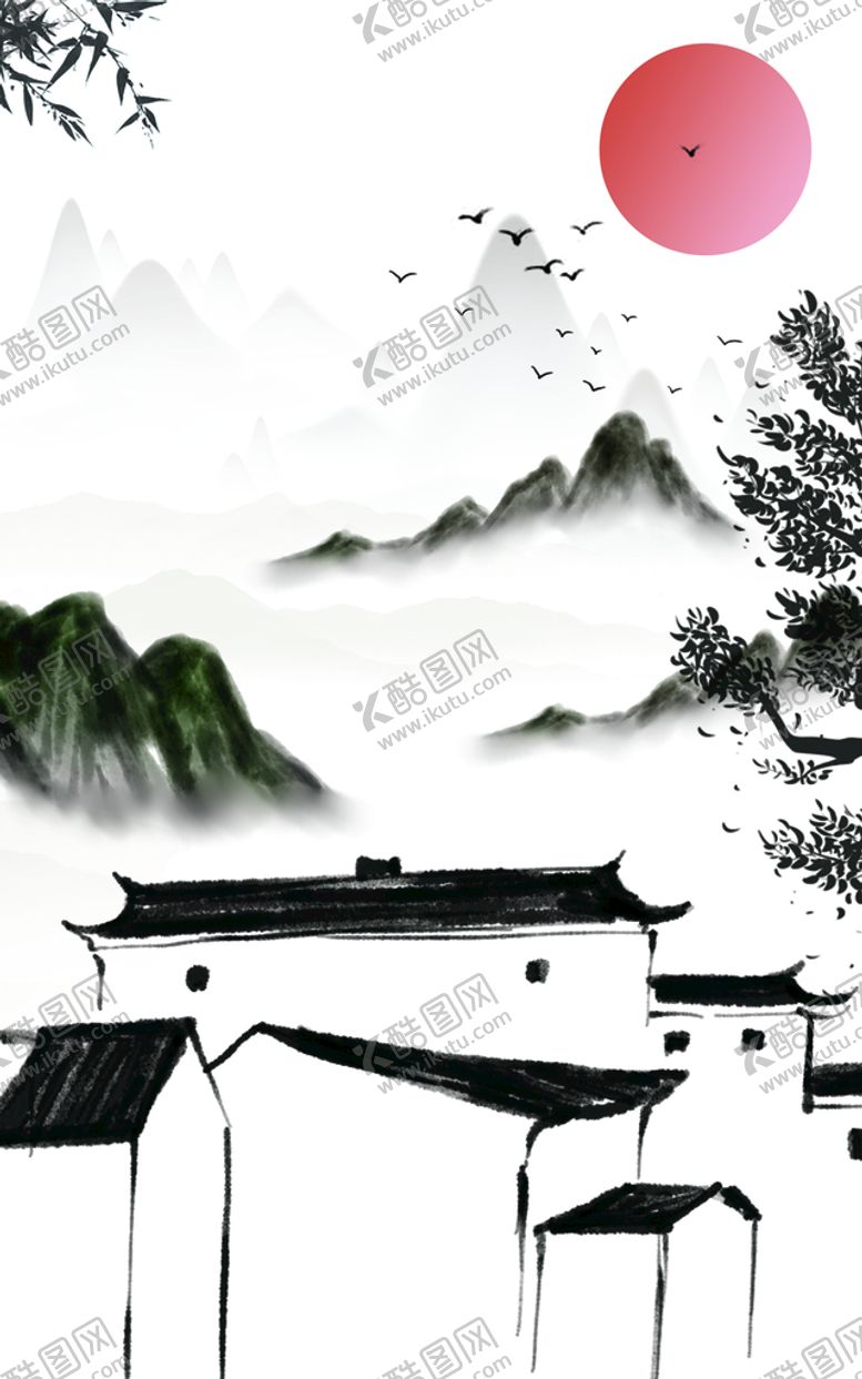 编号：23869509132134303865【酷图网】源文件下载-中国风背景意境展板荷花